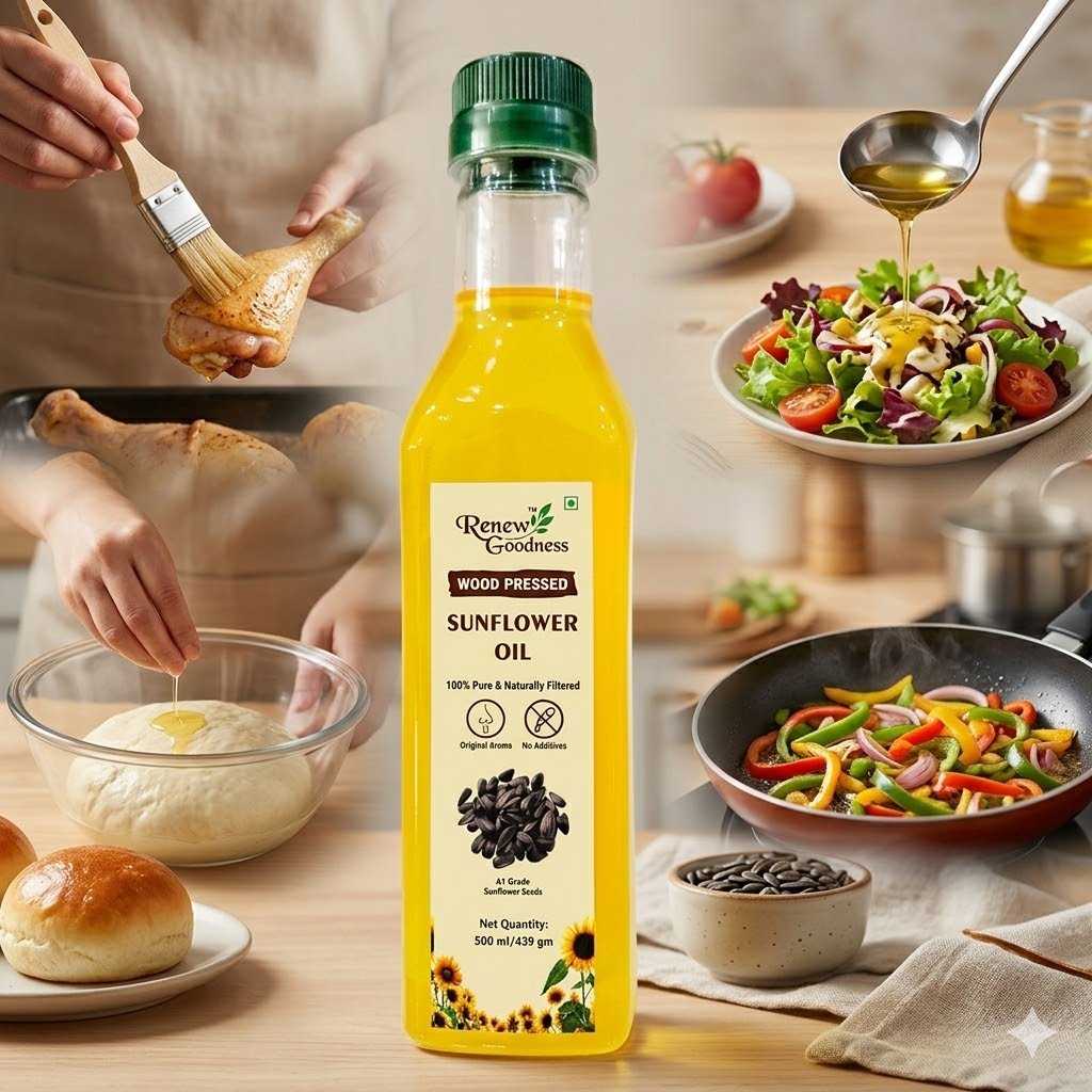 Wood-Pressed Sunflower Oil 500ML - Image 3
