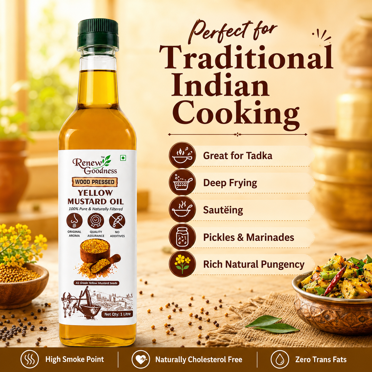 Wood-Pressed Yellow Mustard Oil - Image 4