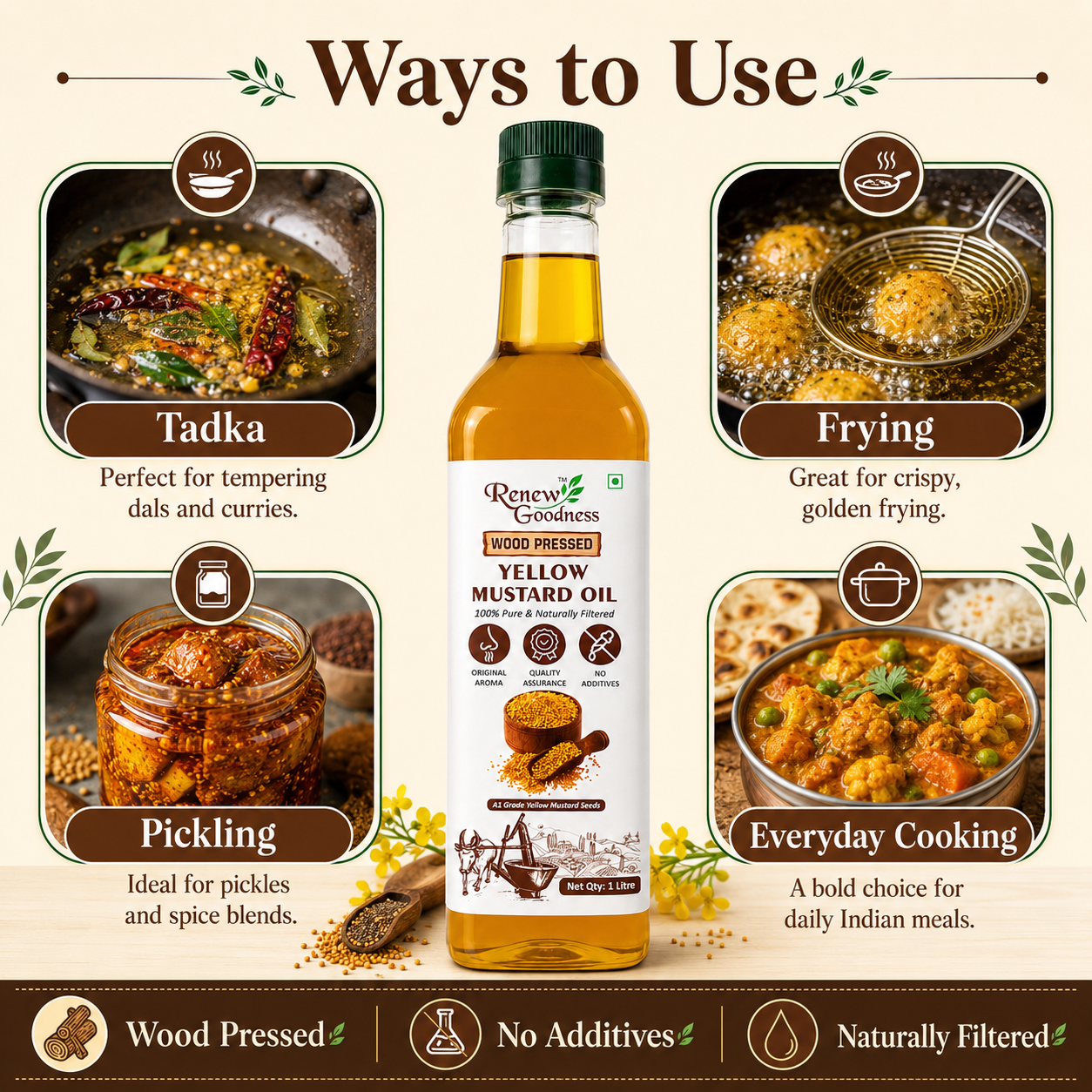 Wood-Pressed Yellow Mustard Oil - Image 6