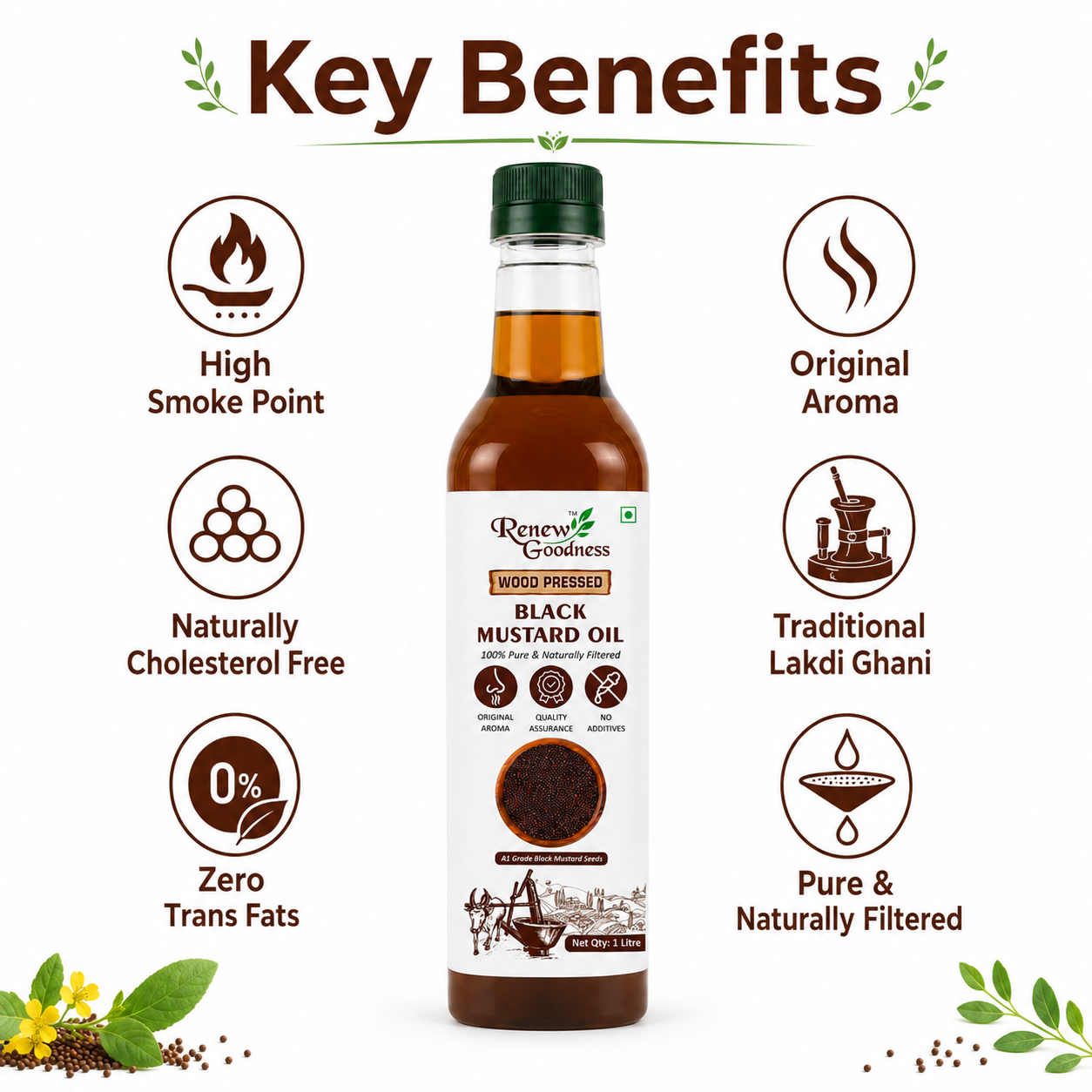 Wood-Pressed Black Mustard Oil - Image 3