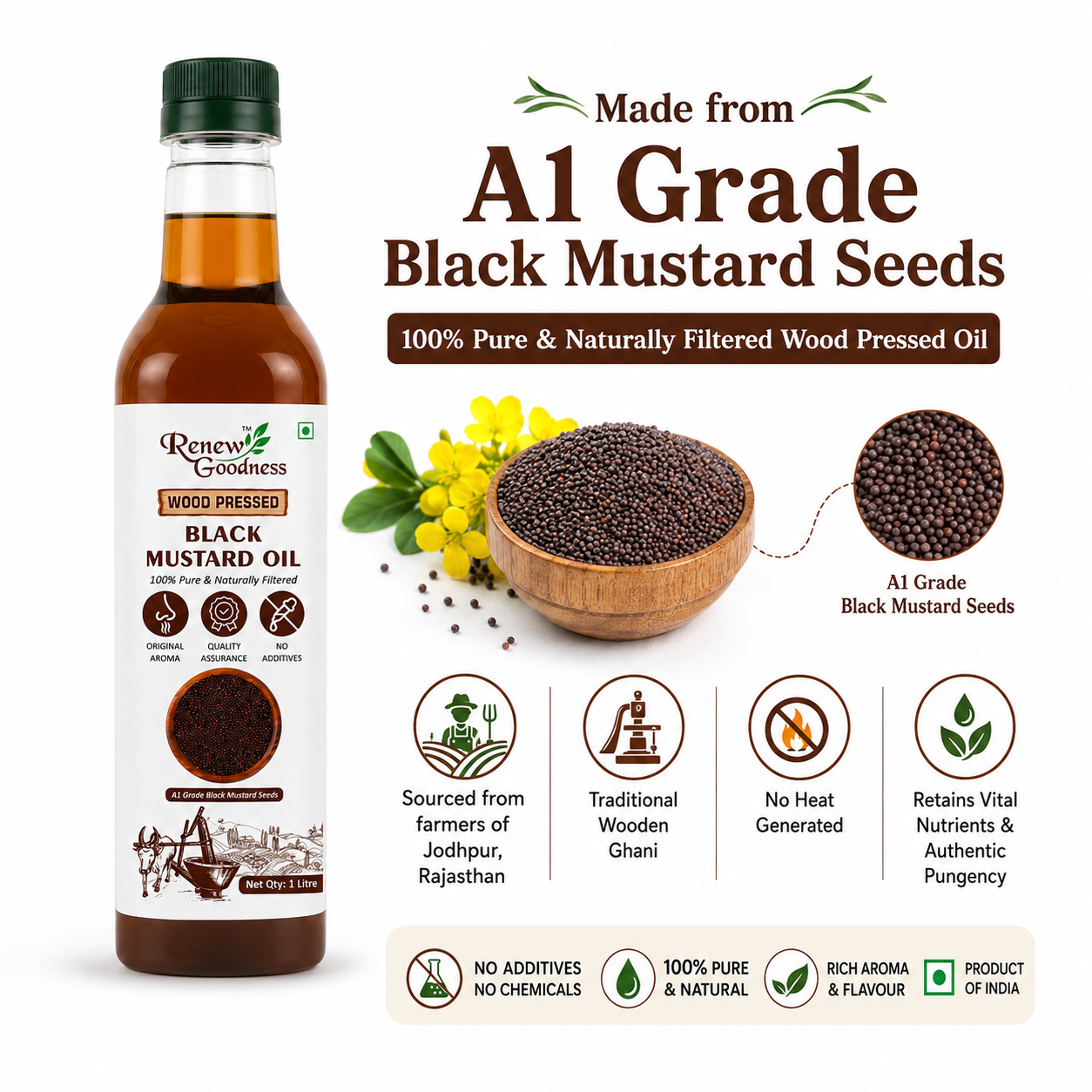 Wood-Pressed Black Mustard Oil - Image 4