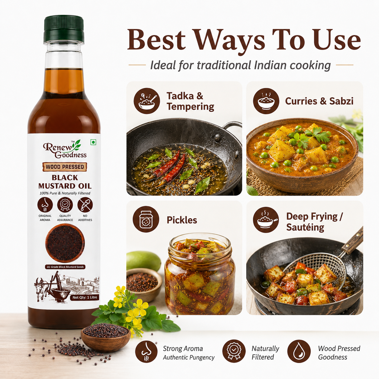 Wood-Pressed Black Mustard Oil - Image 5