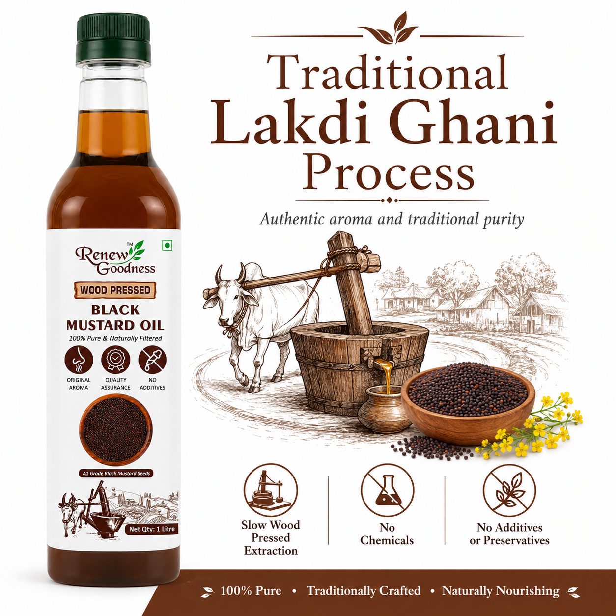 Wood-Pressed Black Mustard Oil - Image 6
