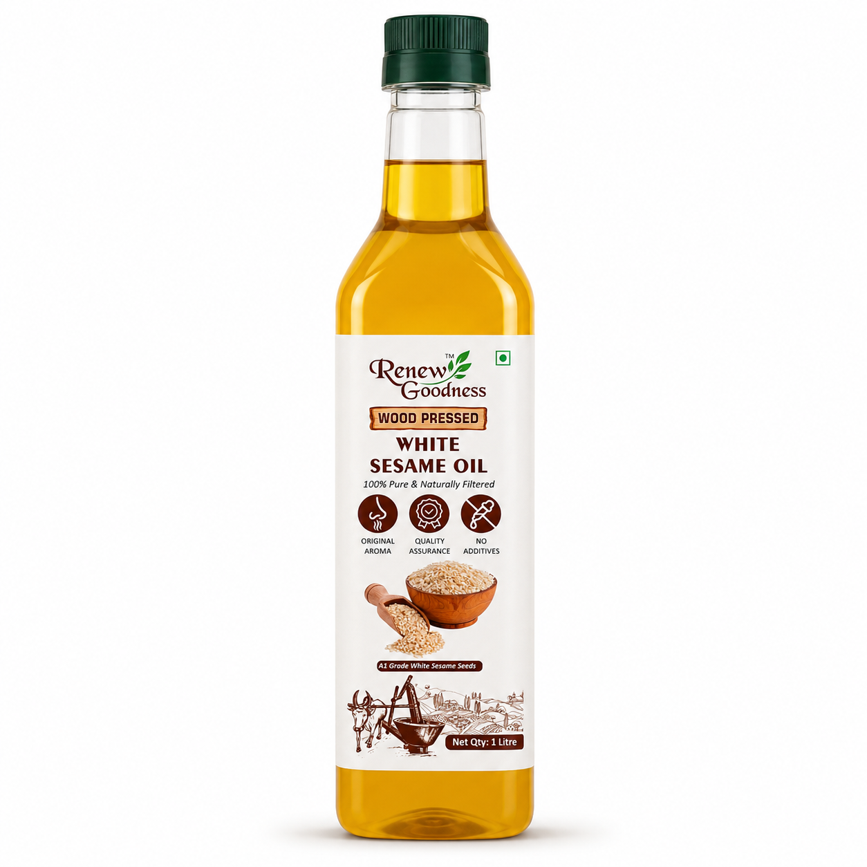 Wood-Pressed White Sesame Oil