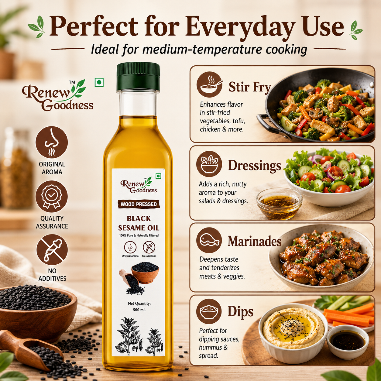Wood-Pressed Black Sesame Oil - Image 4
