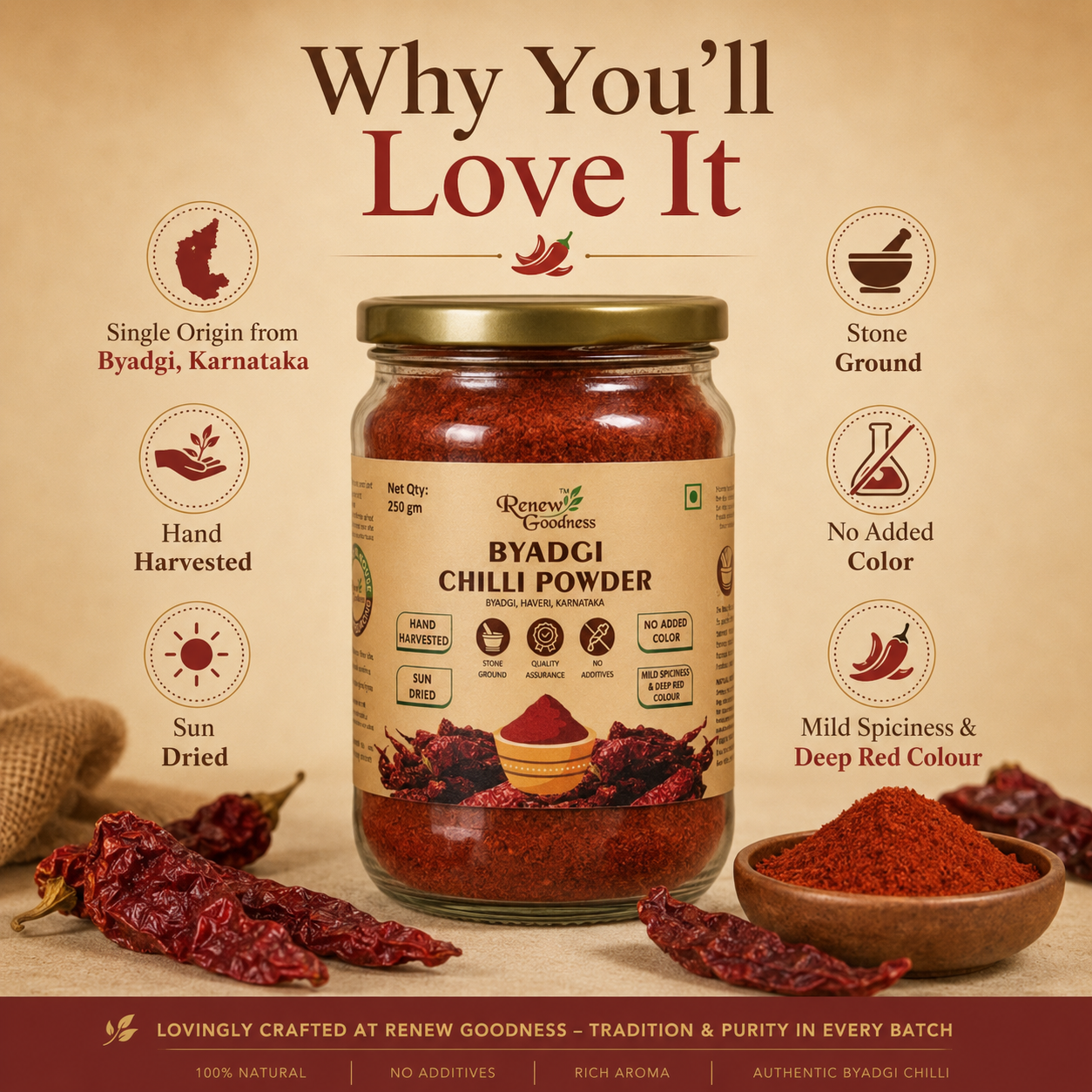 Byadgi Chilli Powder 250g - Image 2