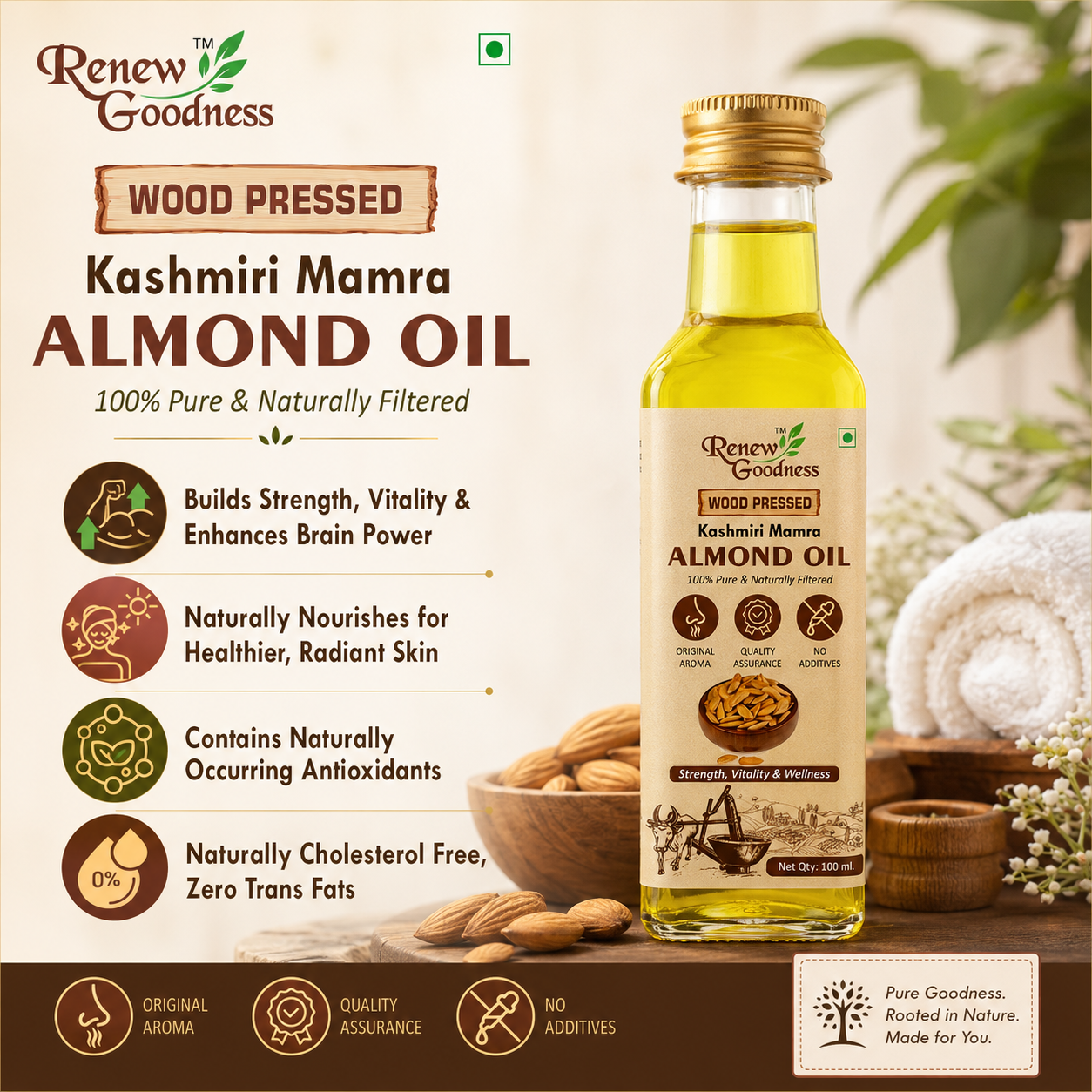 Wood-Pressed Kashmiri Mamra Almond 100 ML - Image 5