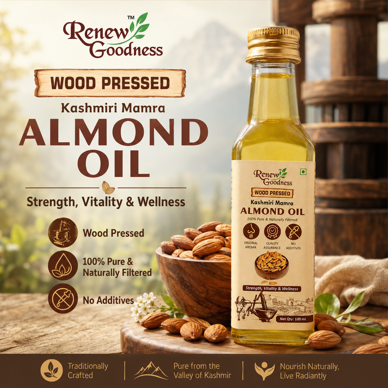 Wood-Pressed Kashmiri Mamra Almond 100 ML - Image 7