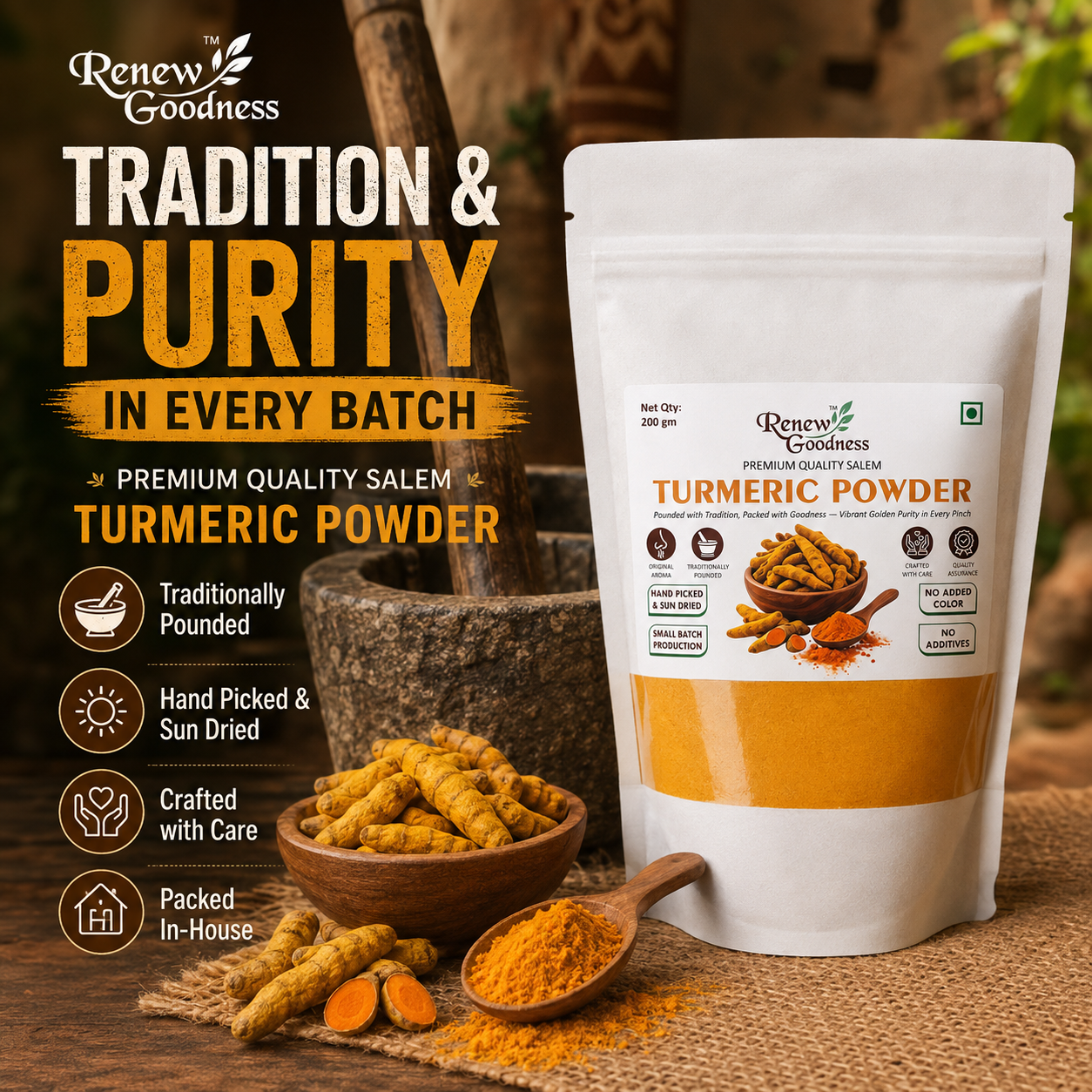 Salem Turmeric Powder – 200g - Image 3